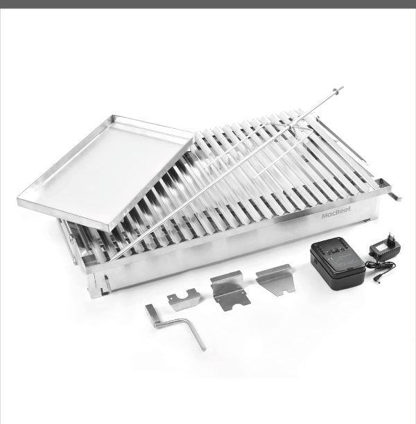 Set Parrilla + Carro Móvil Parrilla Quincho Inoxidable MB-950 Full