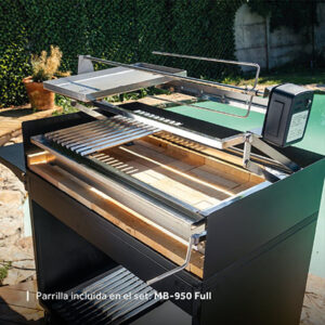 Set Parrilla + Carro Móvil Parrilla Quincho Inoxidable MB-950 Full