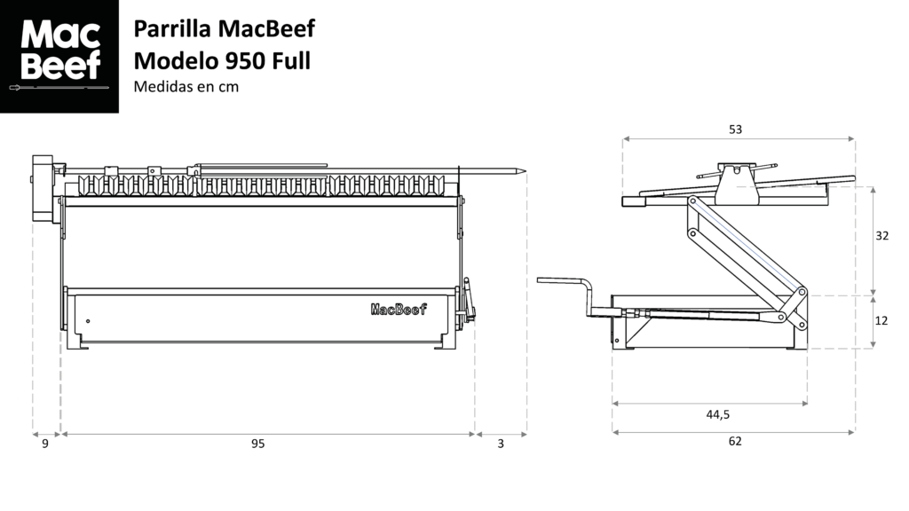 Detalles Parrilla Quincho Inoxidable MB-950 Full