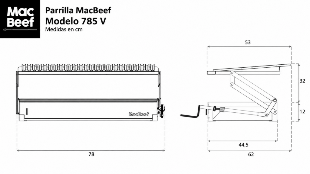 Detalles Parrilla Quincho Inoxidable MB-785 (V)
