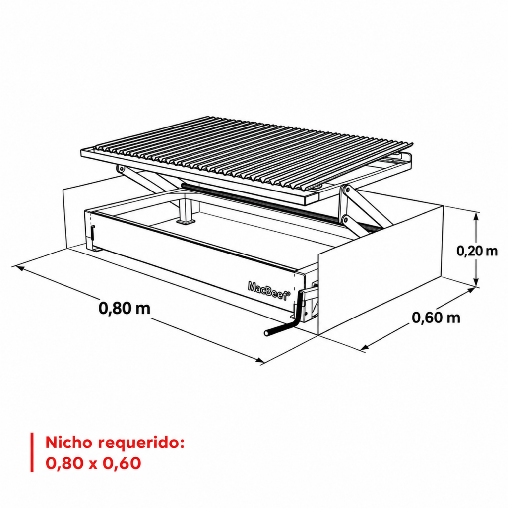 Detalles Parrilla Quincho Inoxidable MB-785 (V)